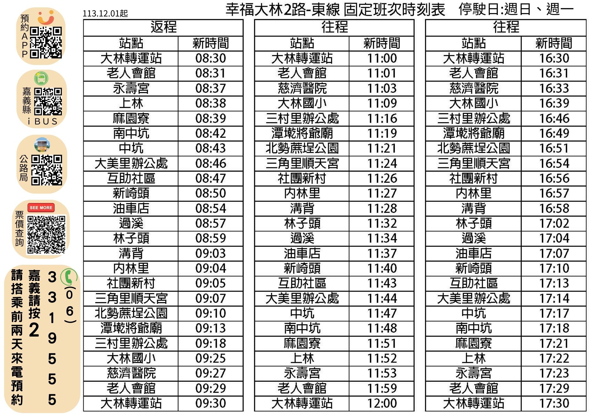 幸福大林2路公車路線圖-嘉義縣公車
