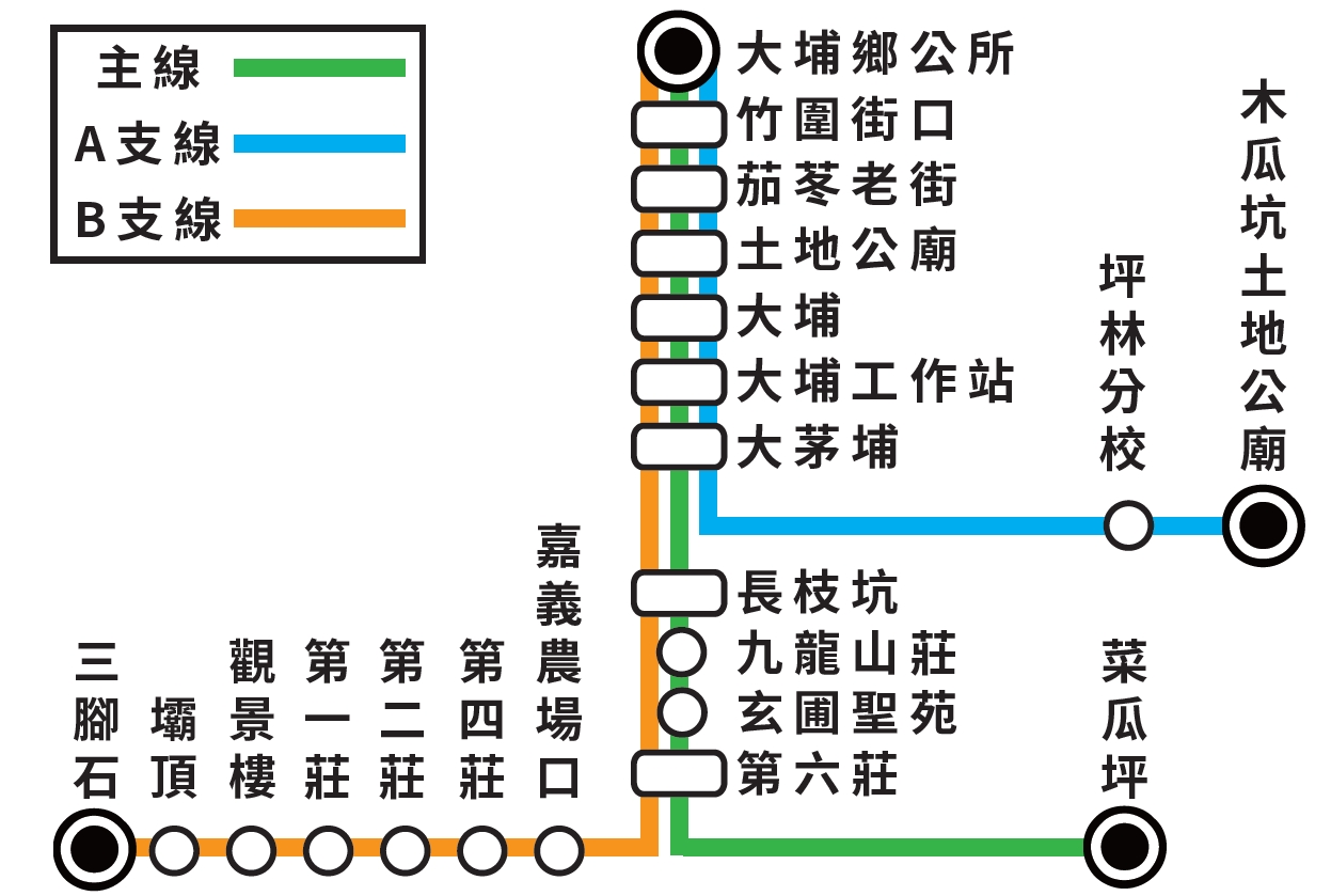 幸福大埔2路公車路線圖-嘉義縣公車