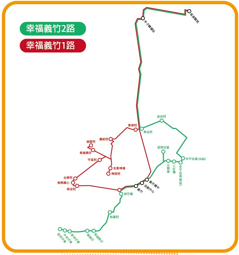 幸福義竹1路公車路線圖-嘉義縣公車