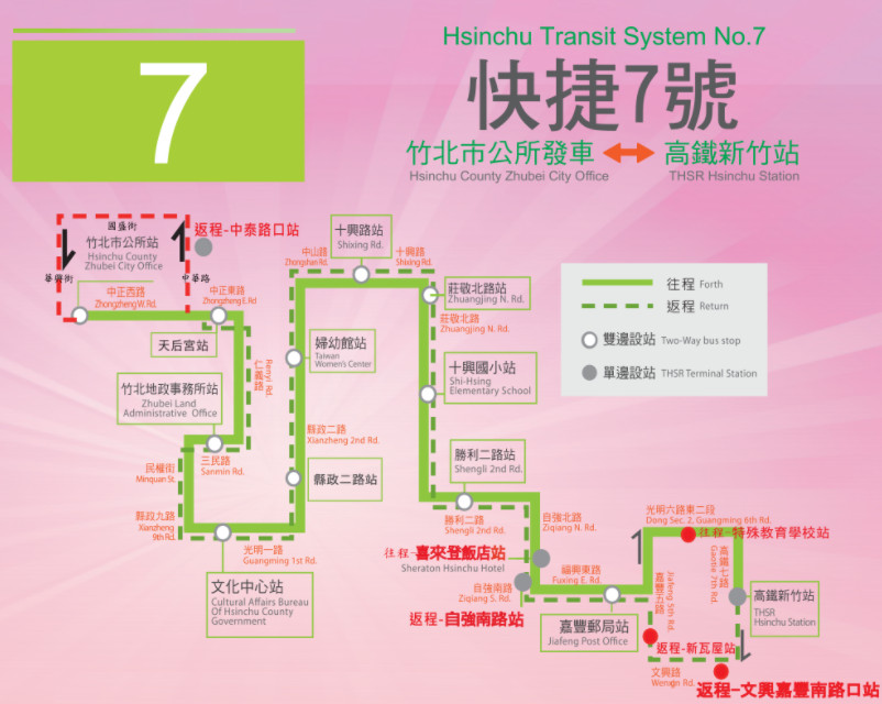 快捷7號Bus Route Map-新竹縣 Bus