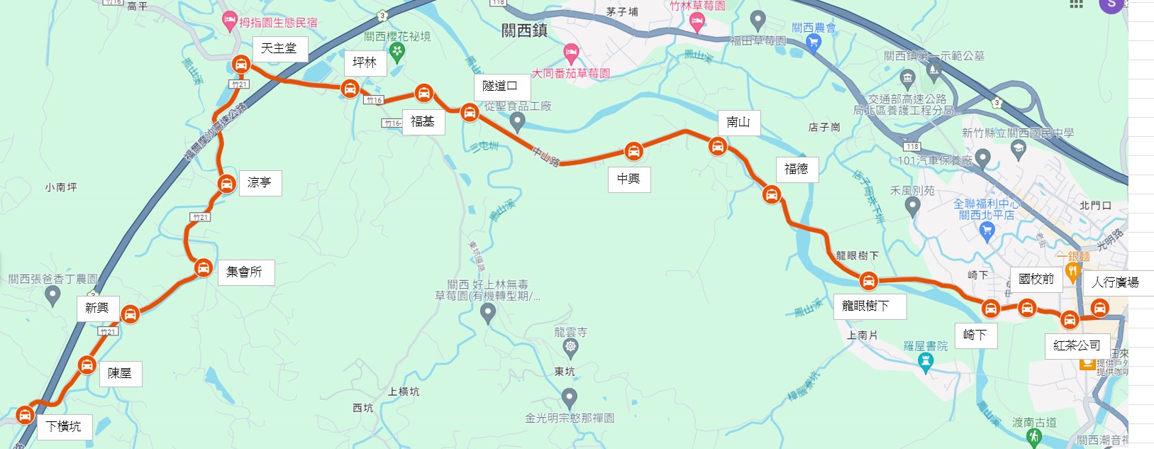 關下線公車路線圖-新竹縣公車
