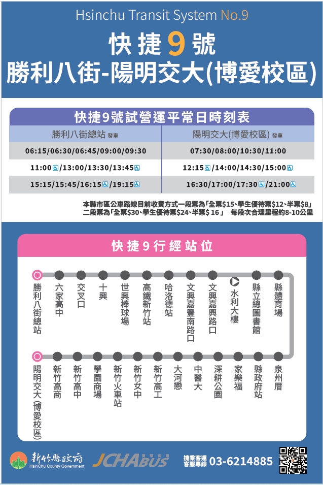 快捷9號公車路線圖-新竹縣公車