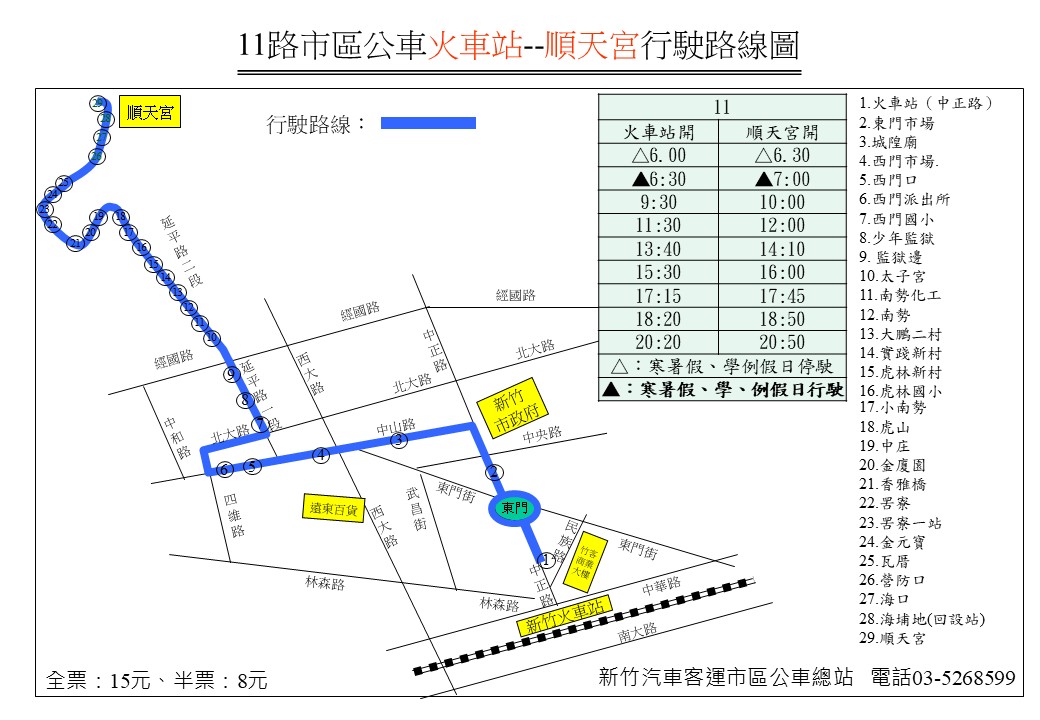 11公車路線圖-新竹市公車
