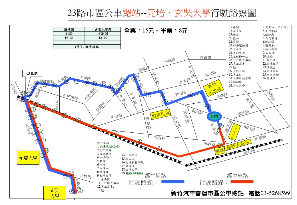 23公車路線圖-新竹市公車
