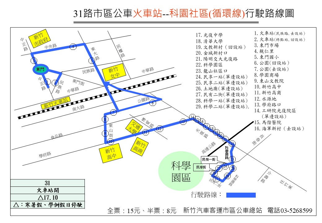 31公車路線圖-新竹市公車