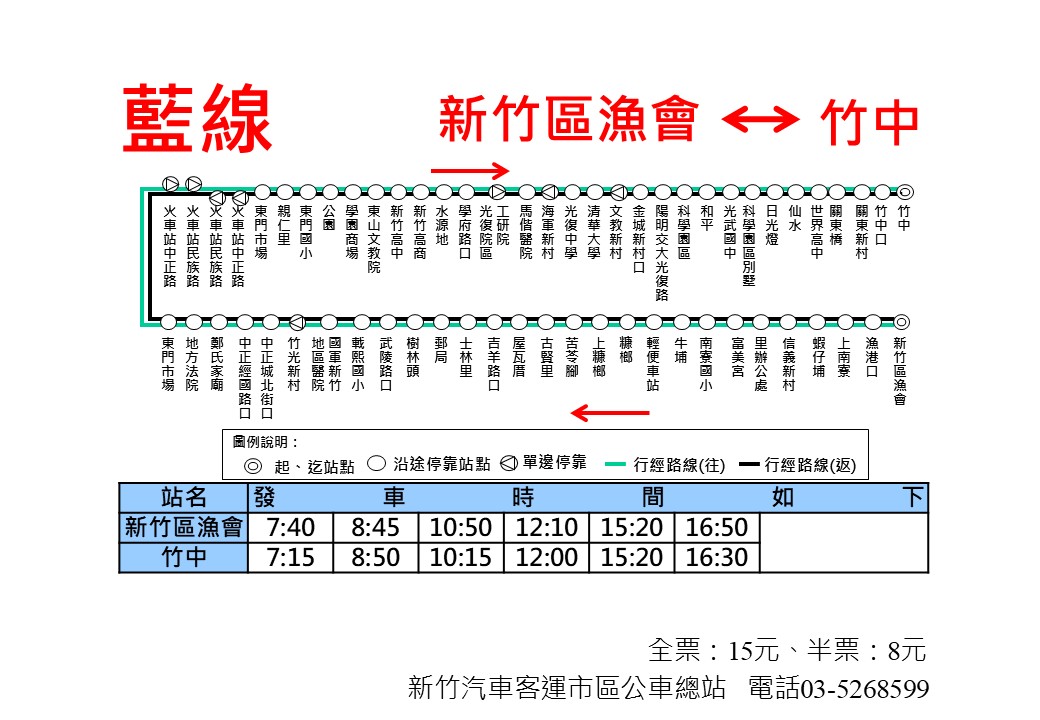 藍線Bus Route Map-新竹市 Bus