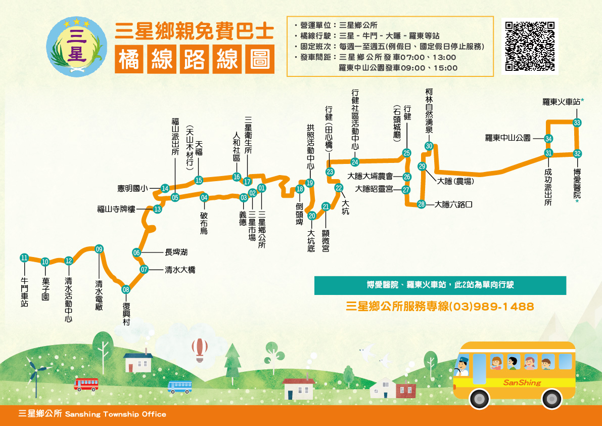 橘線公車路線圖-宜蘭公車