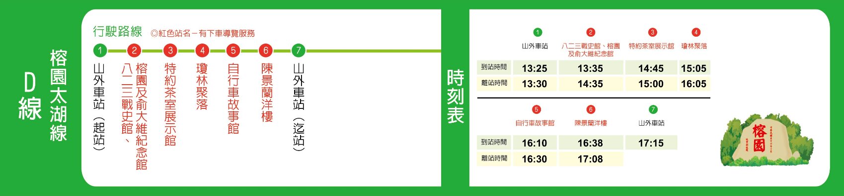 台灣好行-D線-榕園太湖線公車路線圖-金門公車