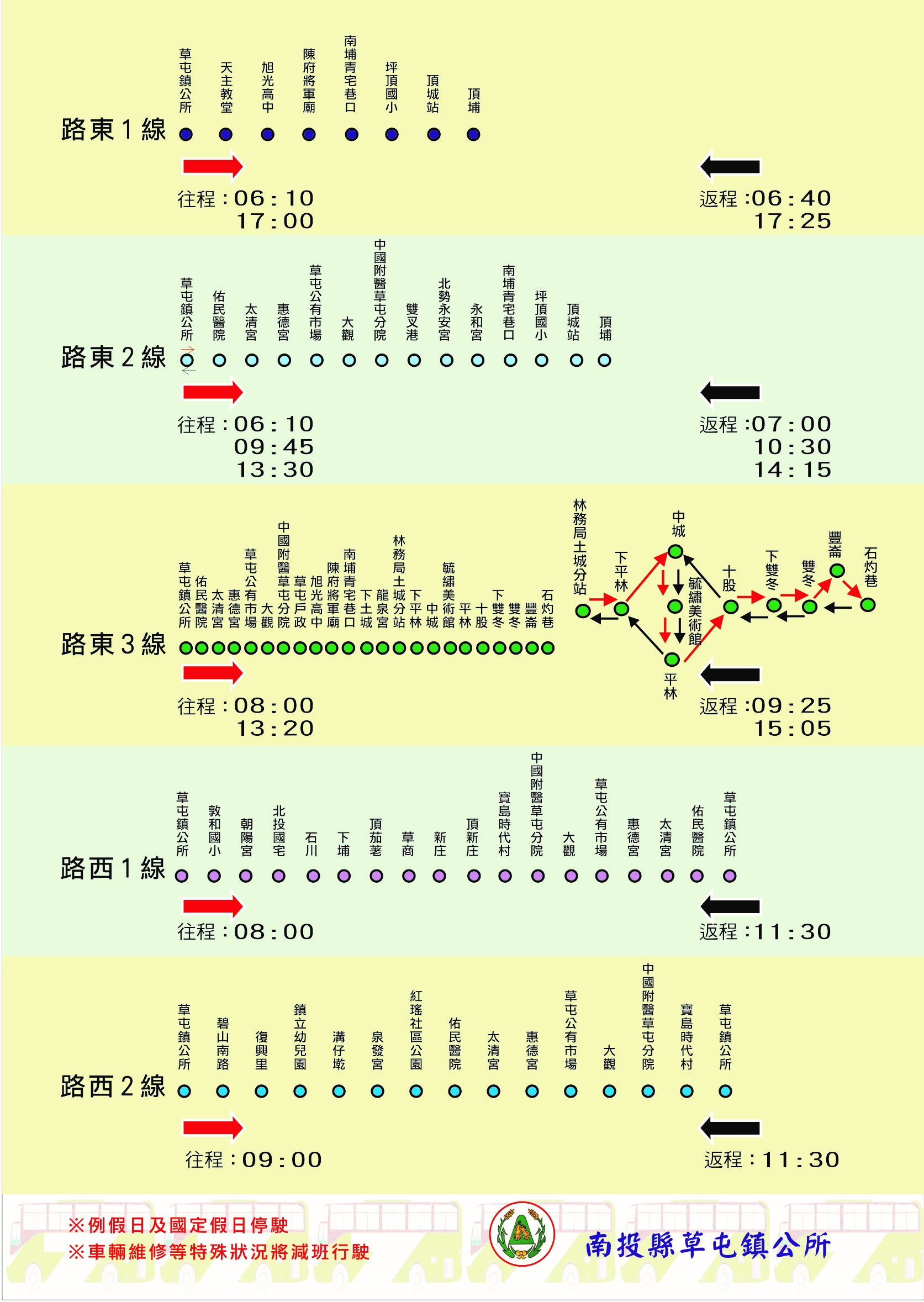 路西公車路線圖-南投公車