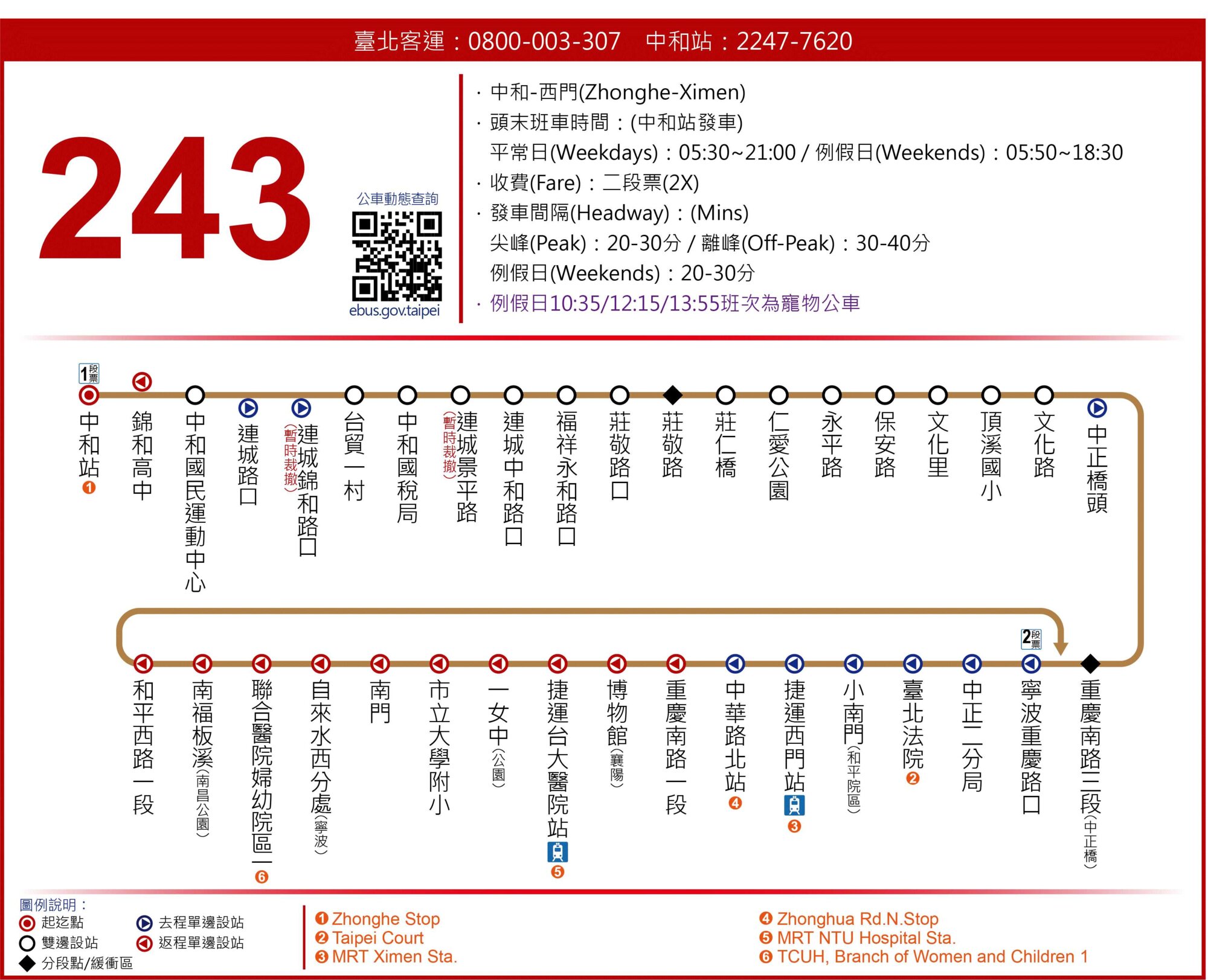 243公車路線圖-新北市公車