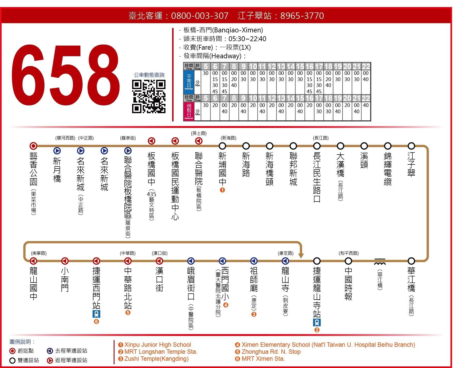 658公車路線圖-新北市公車
