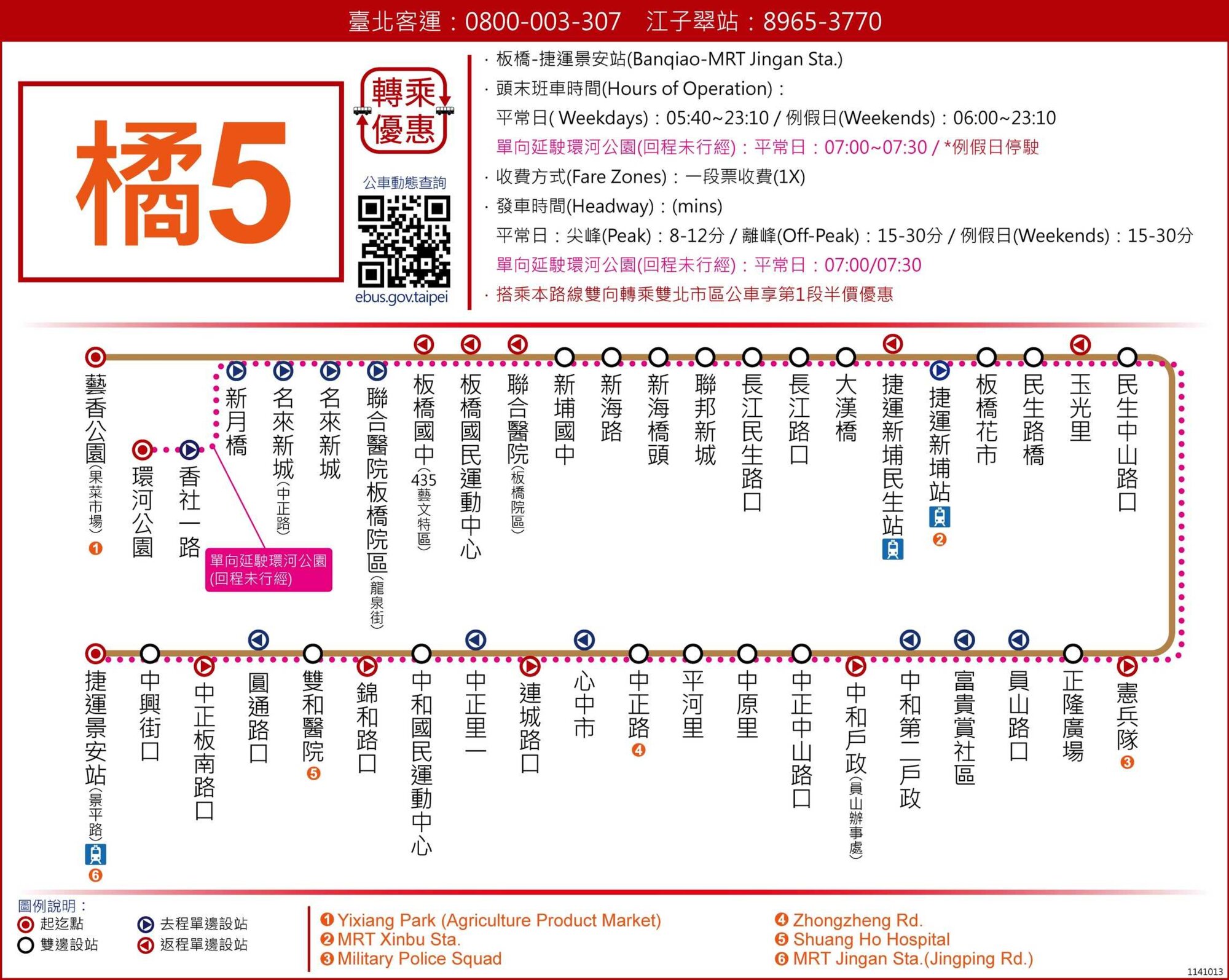 O5Bus Route Map-新北市 Bus