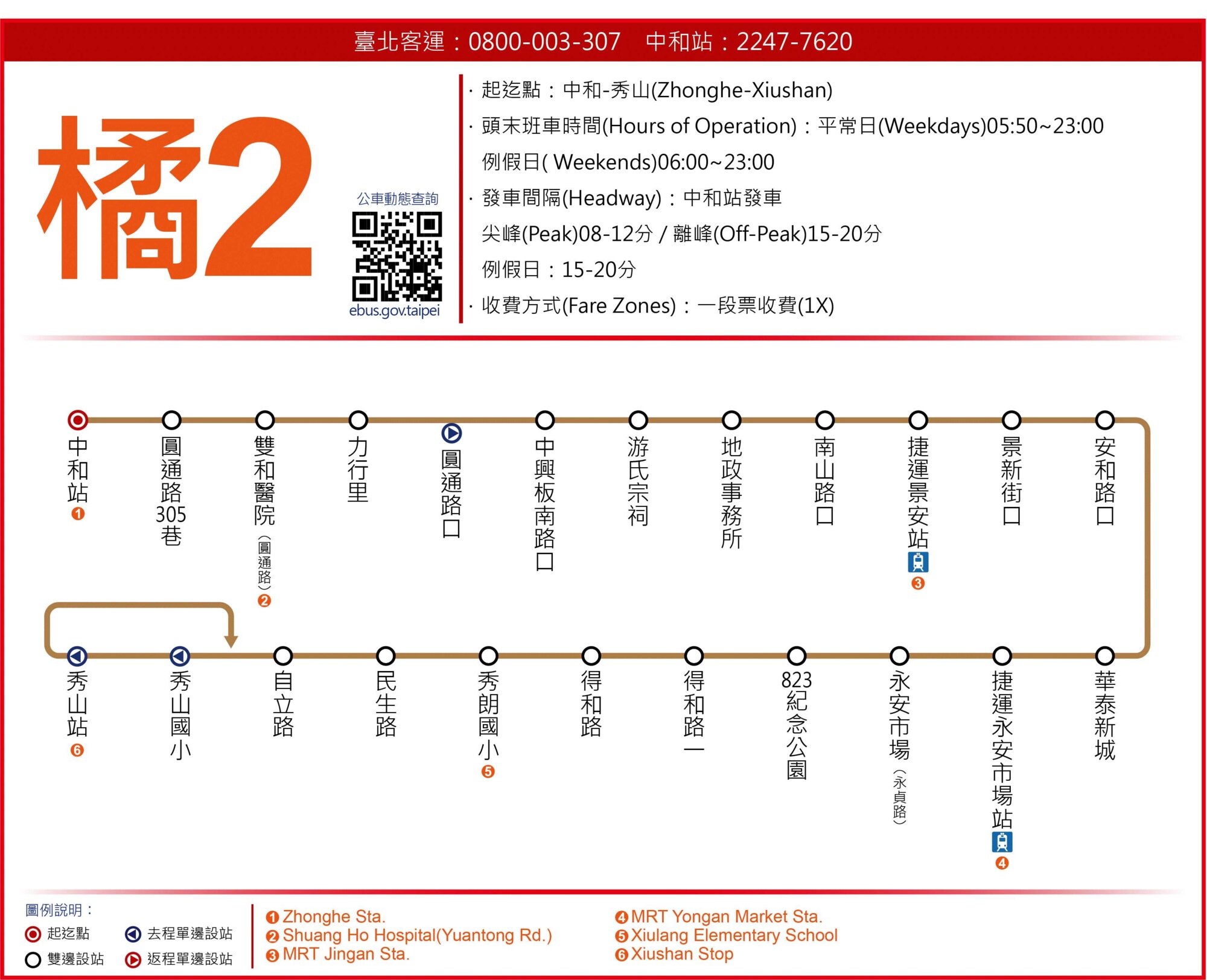 橘2公車路線圖-新北市公車
