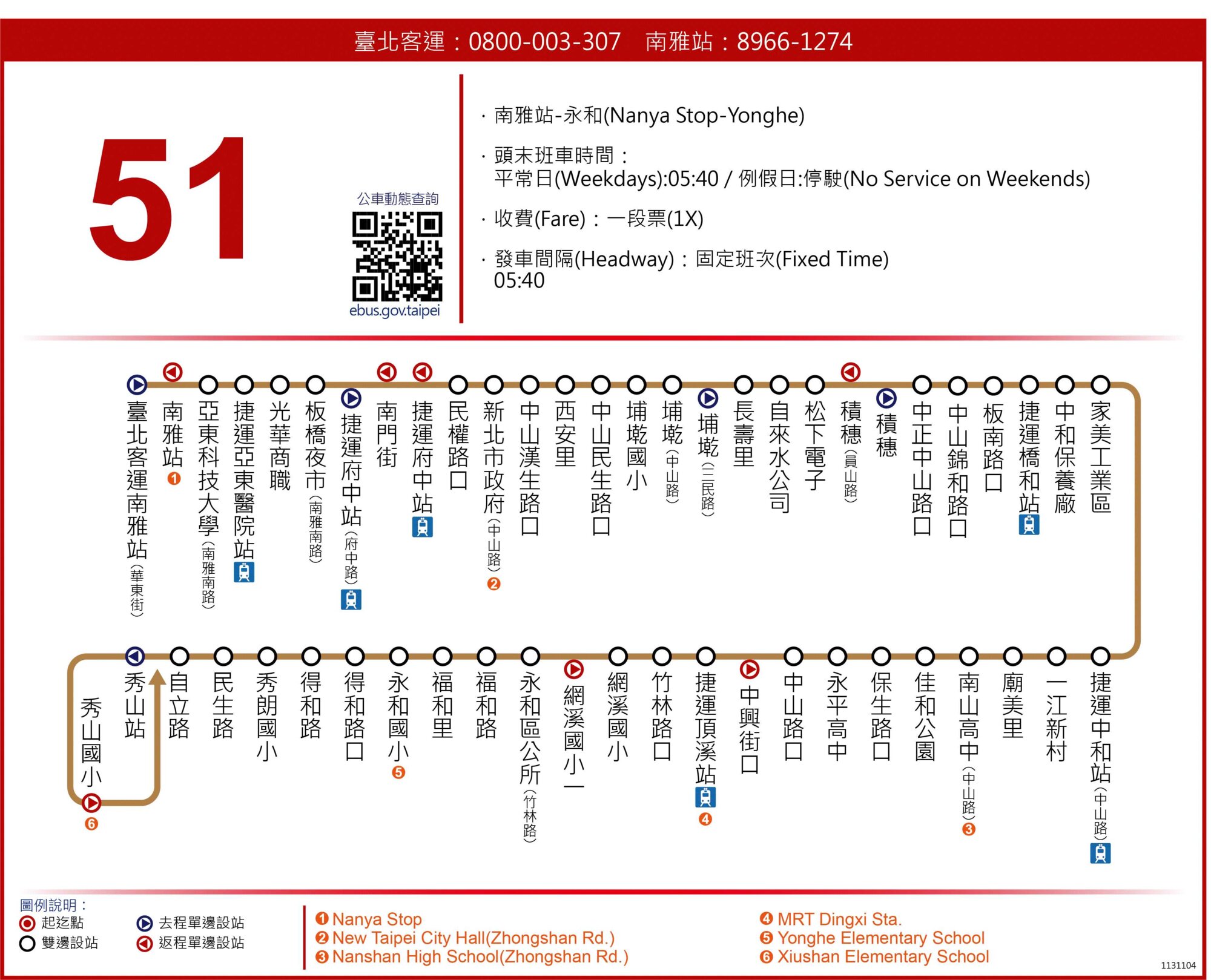 51Bus Route Map-新北市 Bus