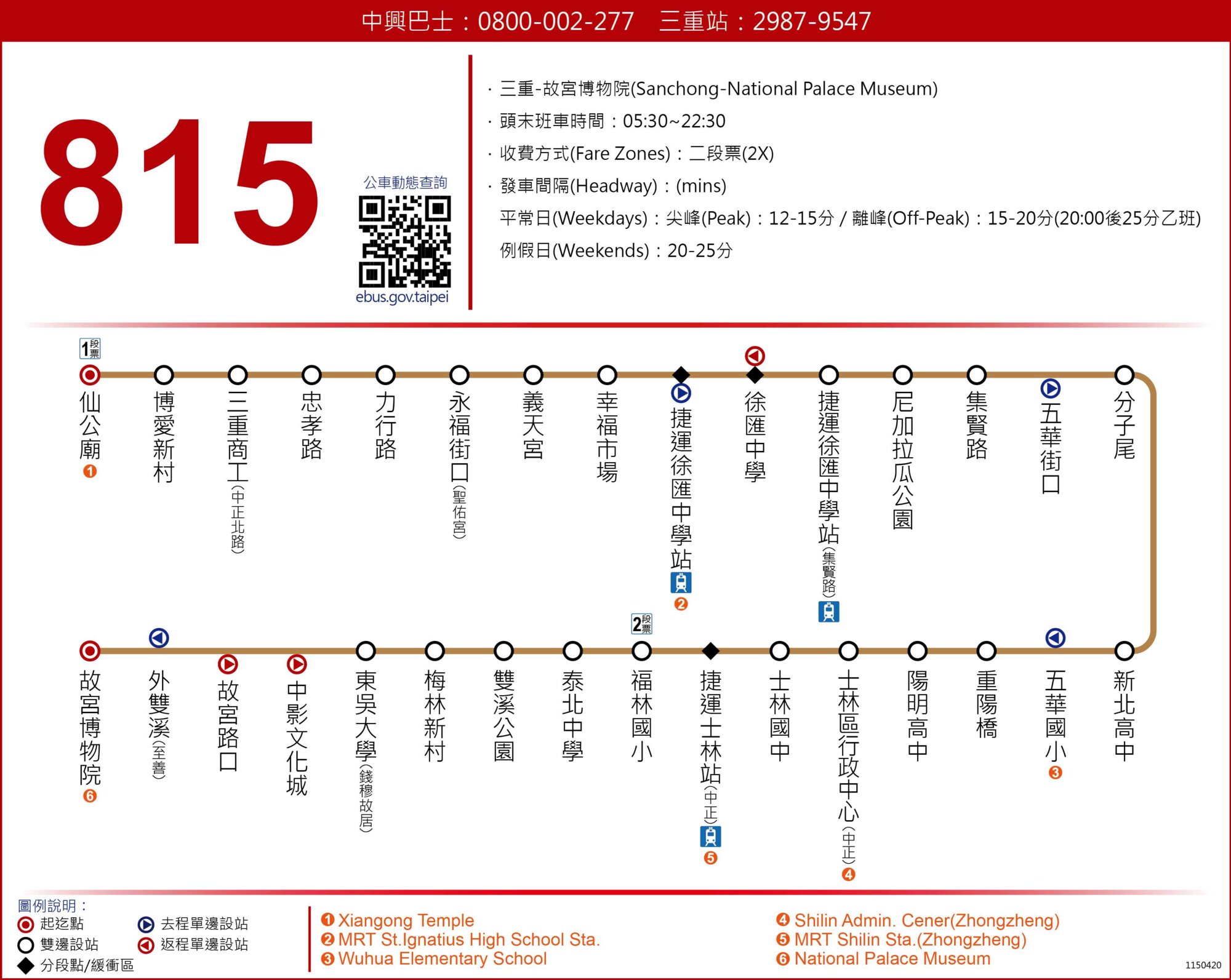 815公車路線圖-新北市公車