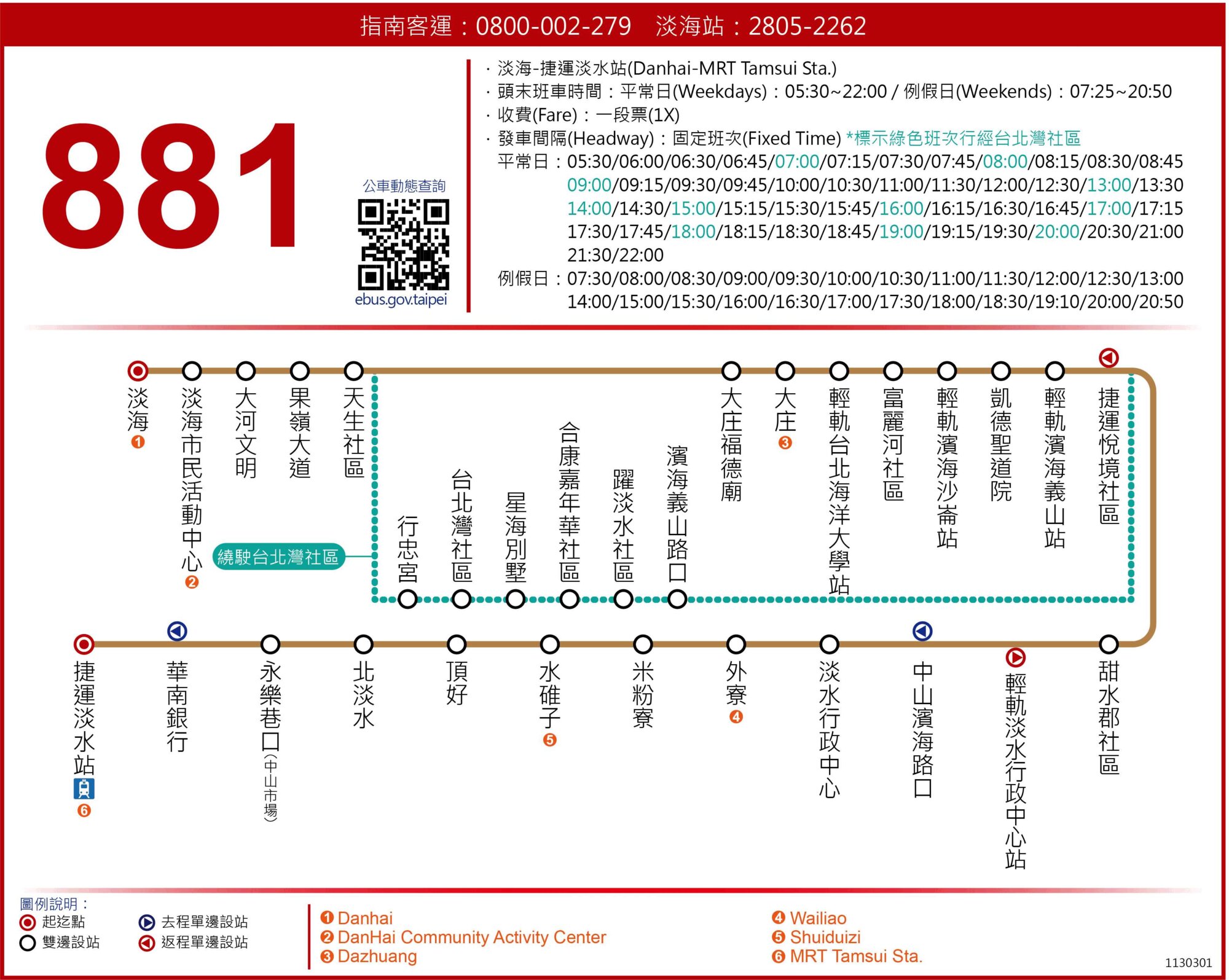 881公車路線圖-新北市公車