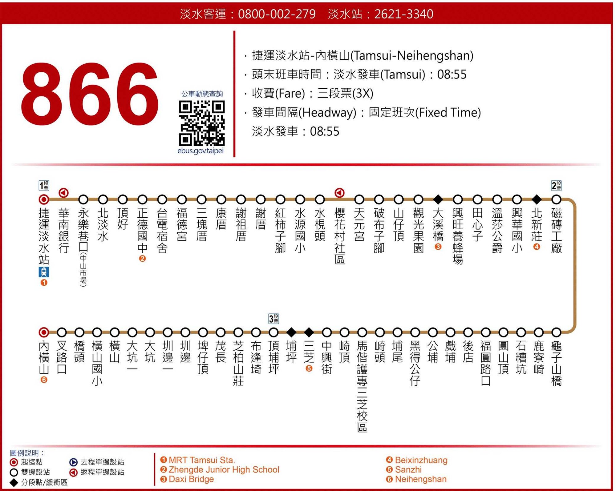 866公車路線圖-新北市公車