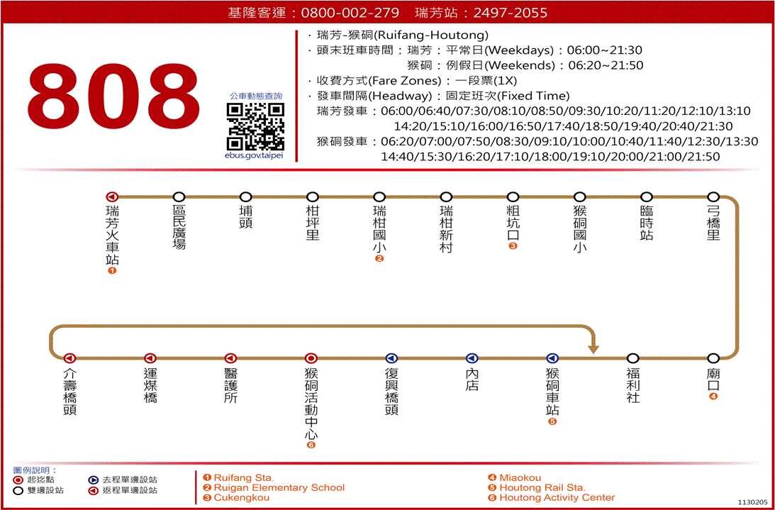 808公車路線圖-新北市公車