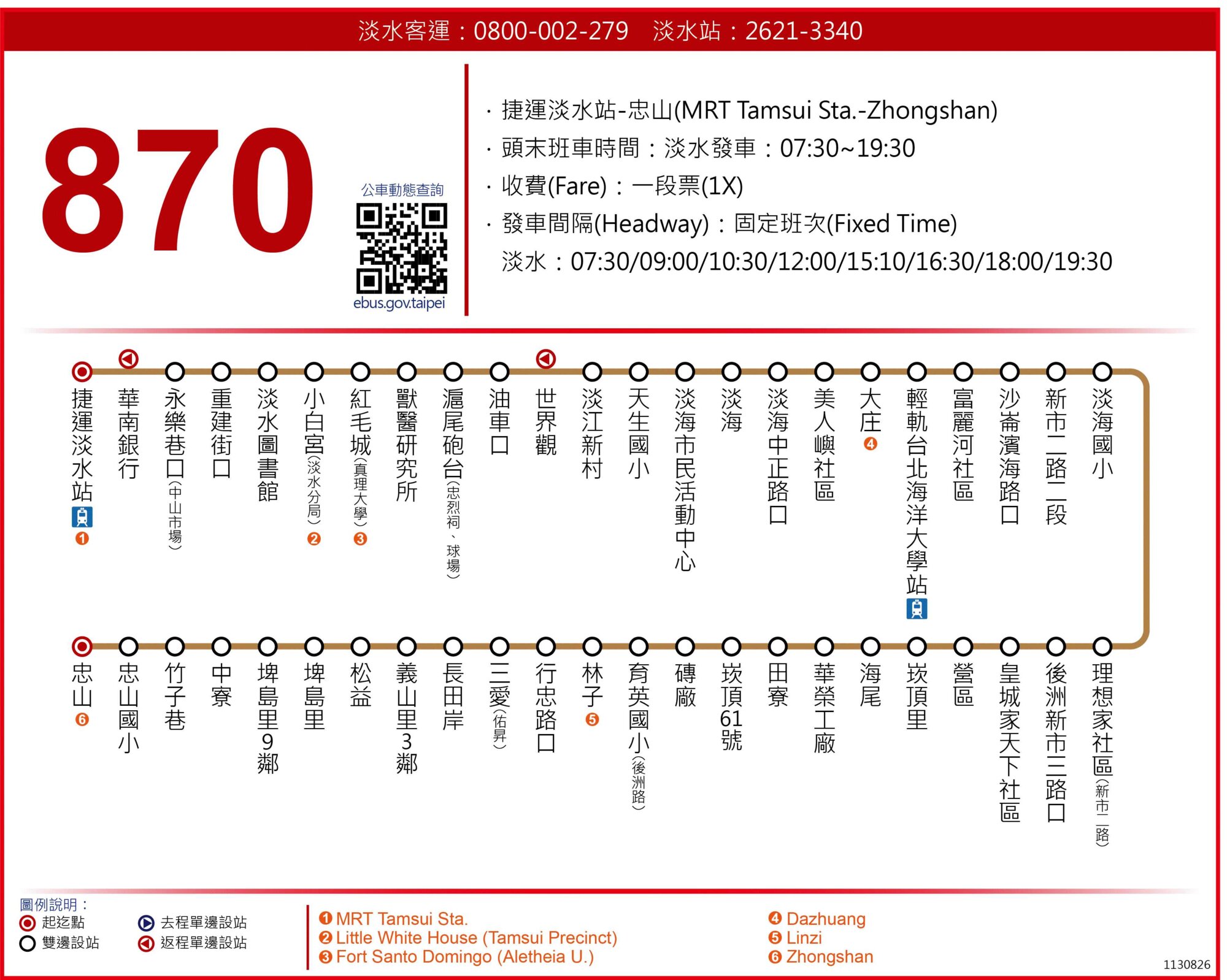 870公車路線圖-新北市公車
