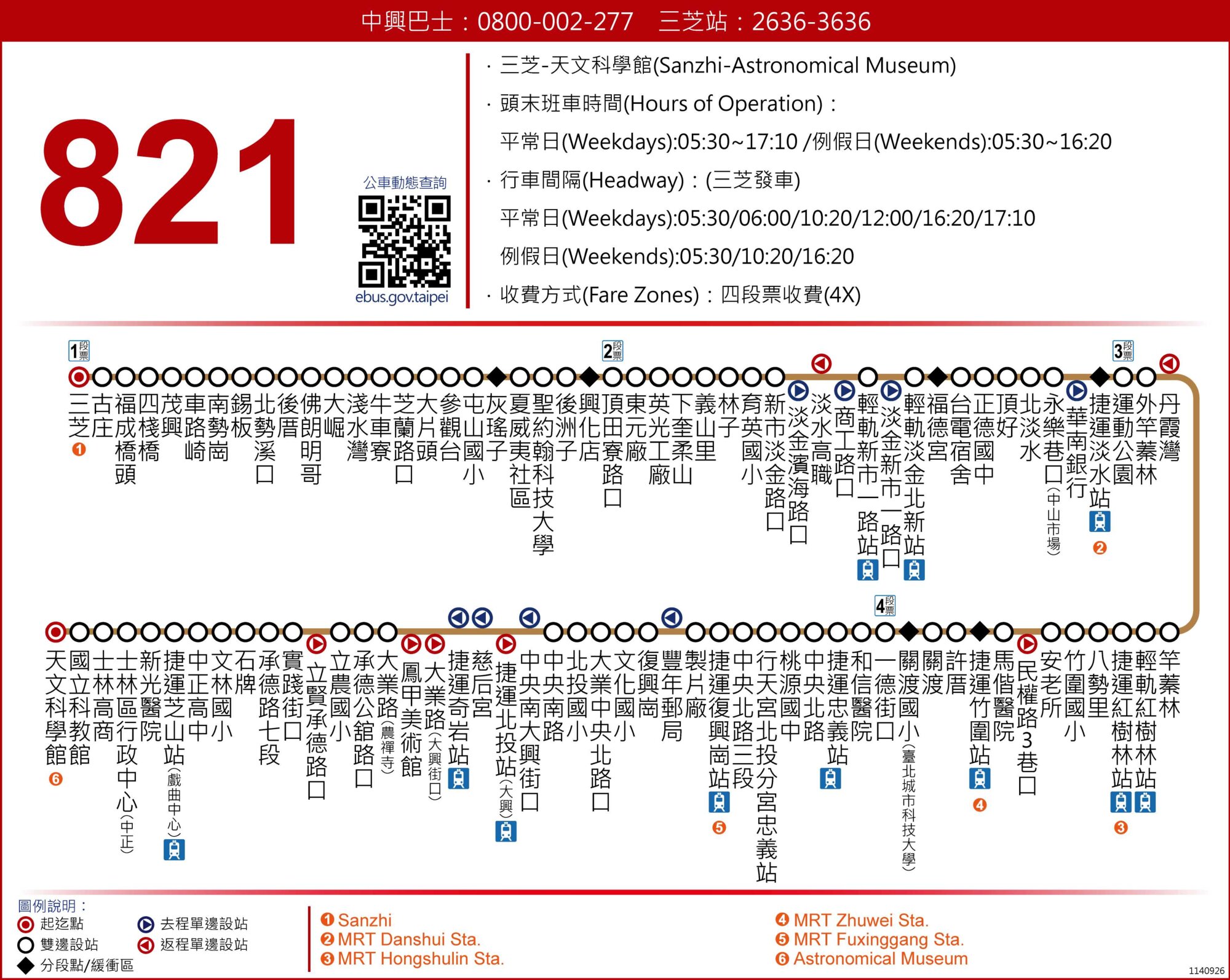 821公車路線圖-新北市公車