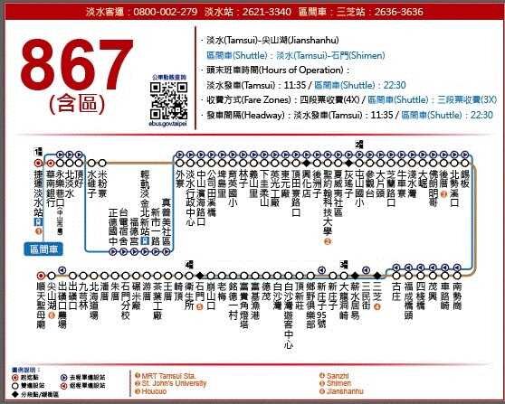 867區公車路線圖-新北市公車