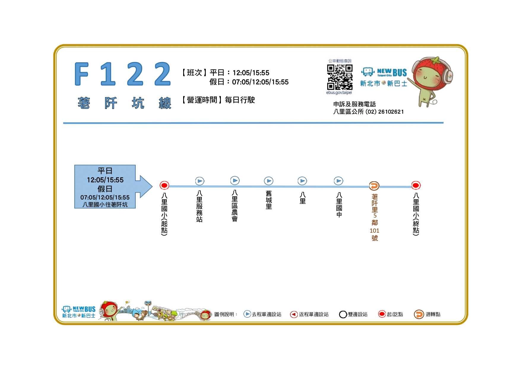 F122公車路線圖-新北市公車
