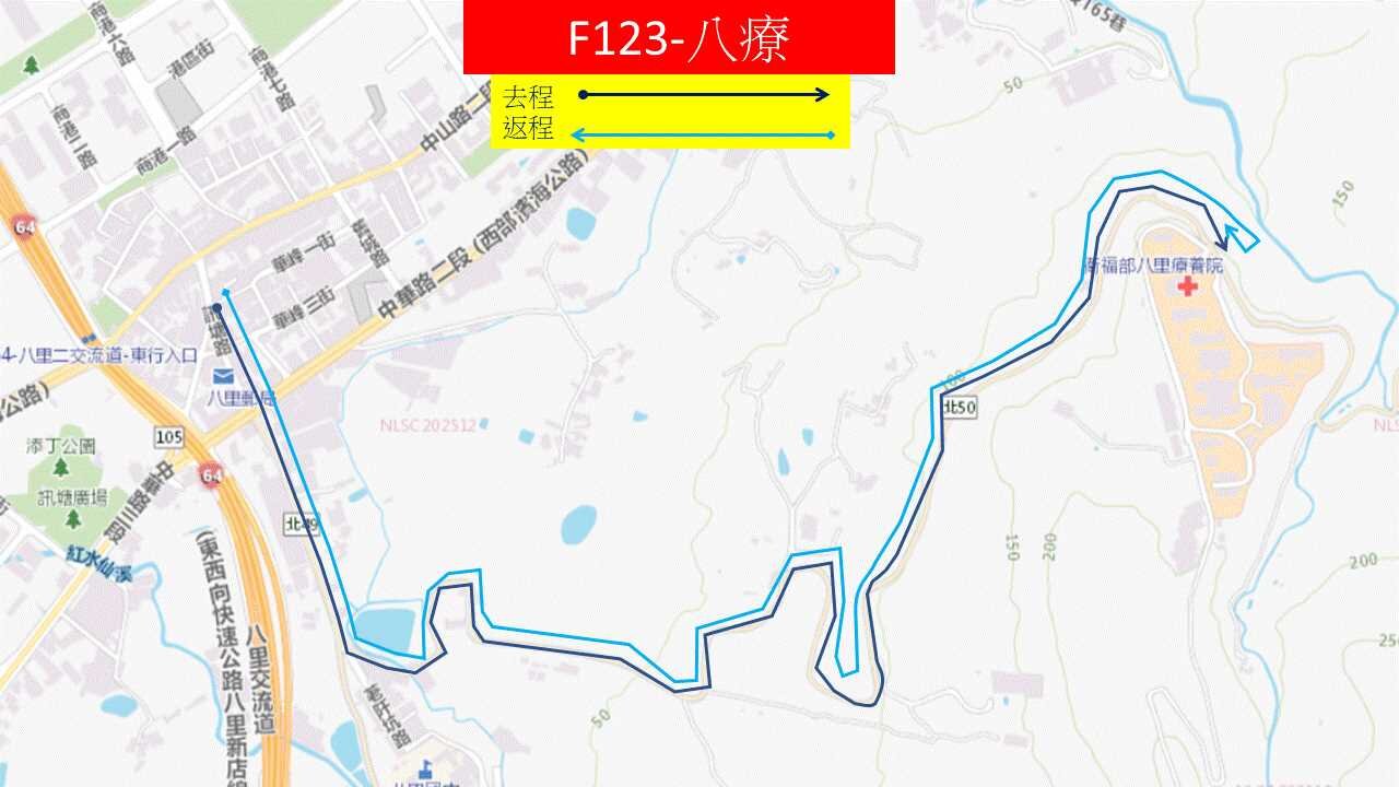 F123八療公車路線圖-新北市公車