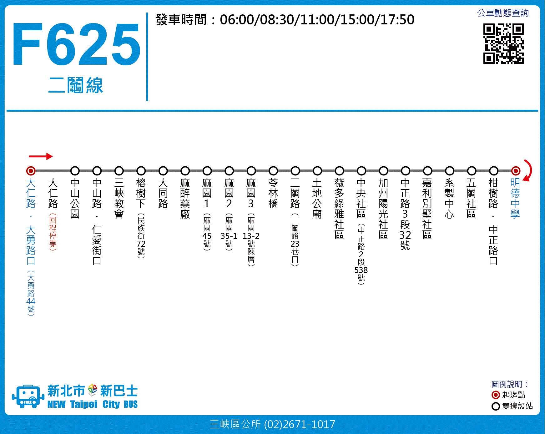 F625公車路線圖-新北市公車