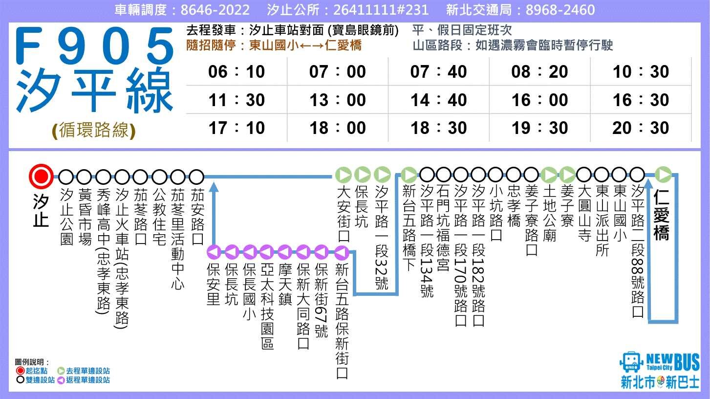 F905公車路線圖-新北市公車