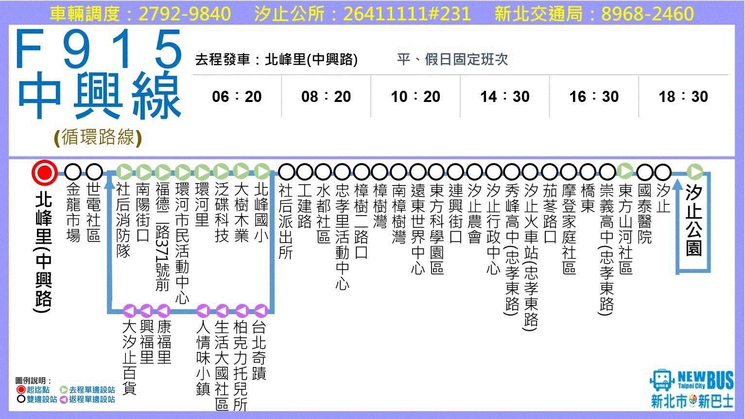 F915公車路線圖-新北市公車