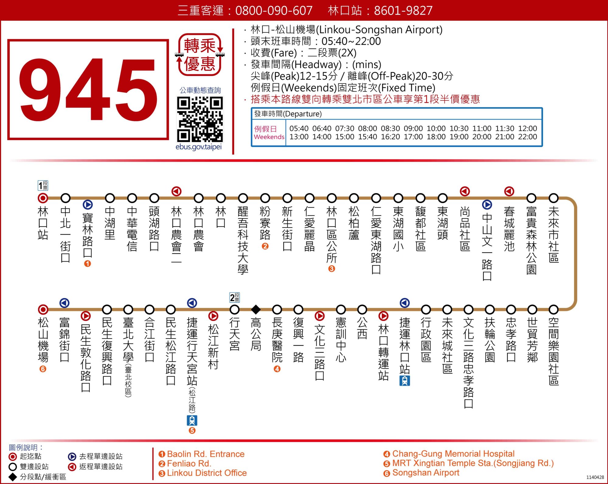 945公車路線圖-新北市公車