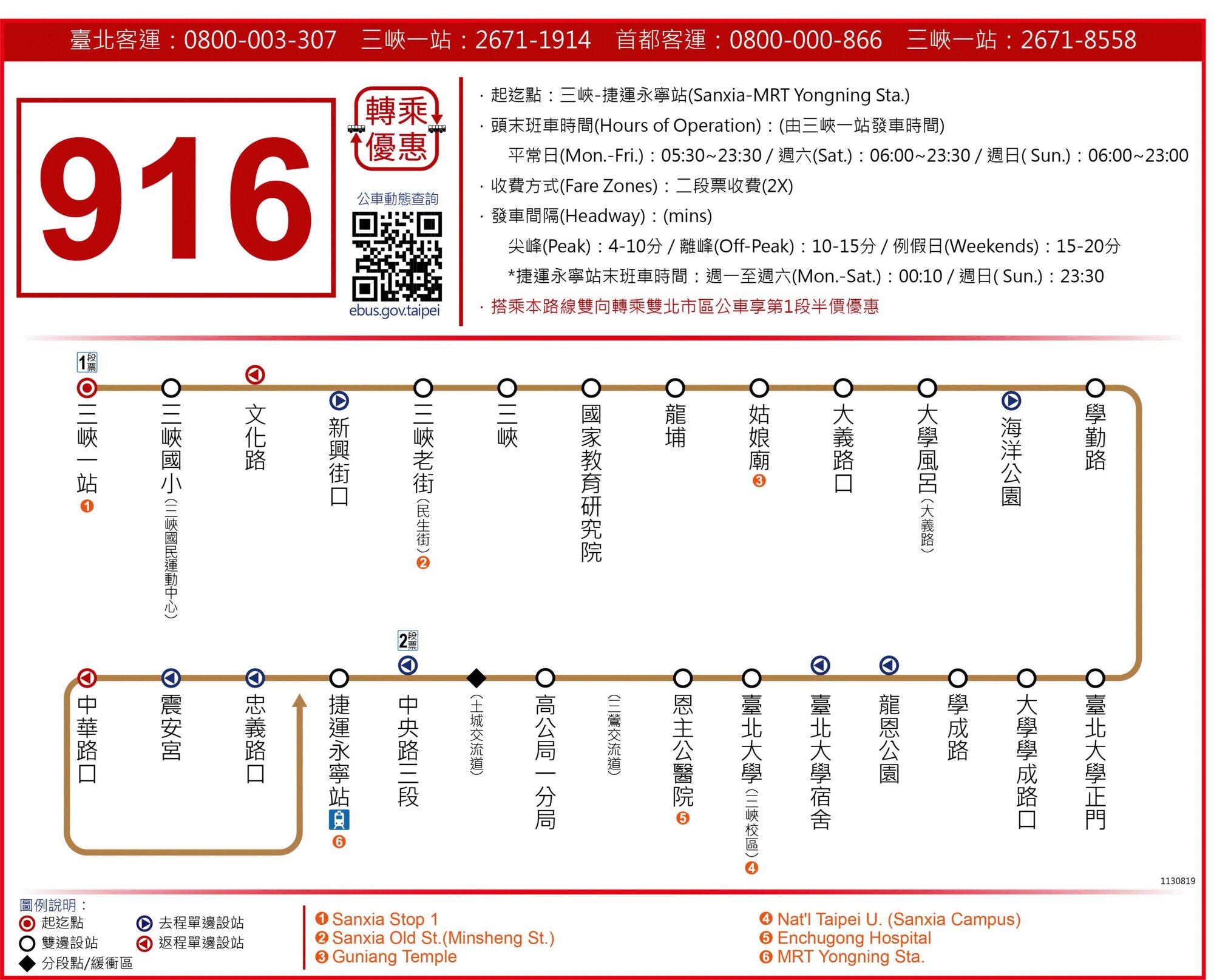916公車路線圖-新北市公車