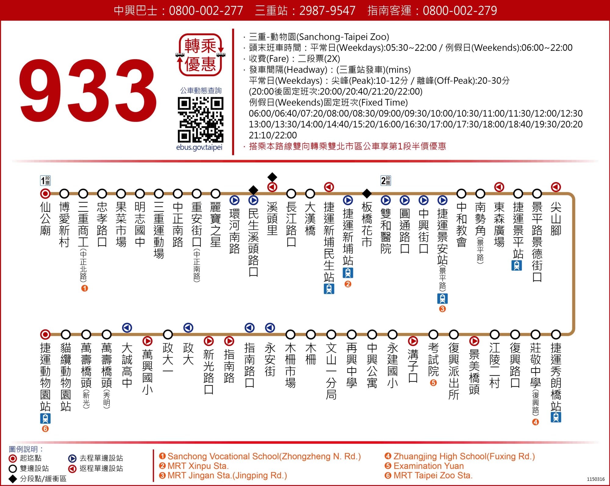 933公車路線圖-新北市公車
