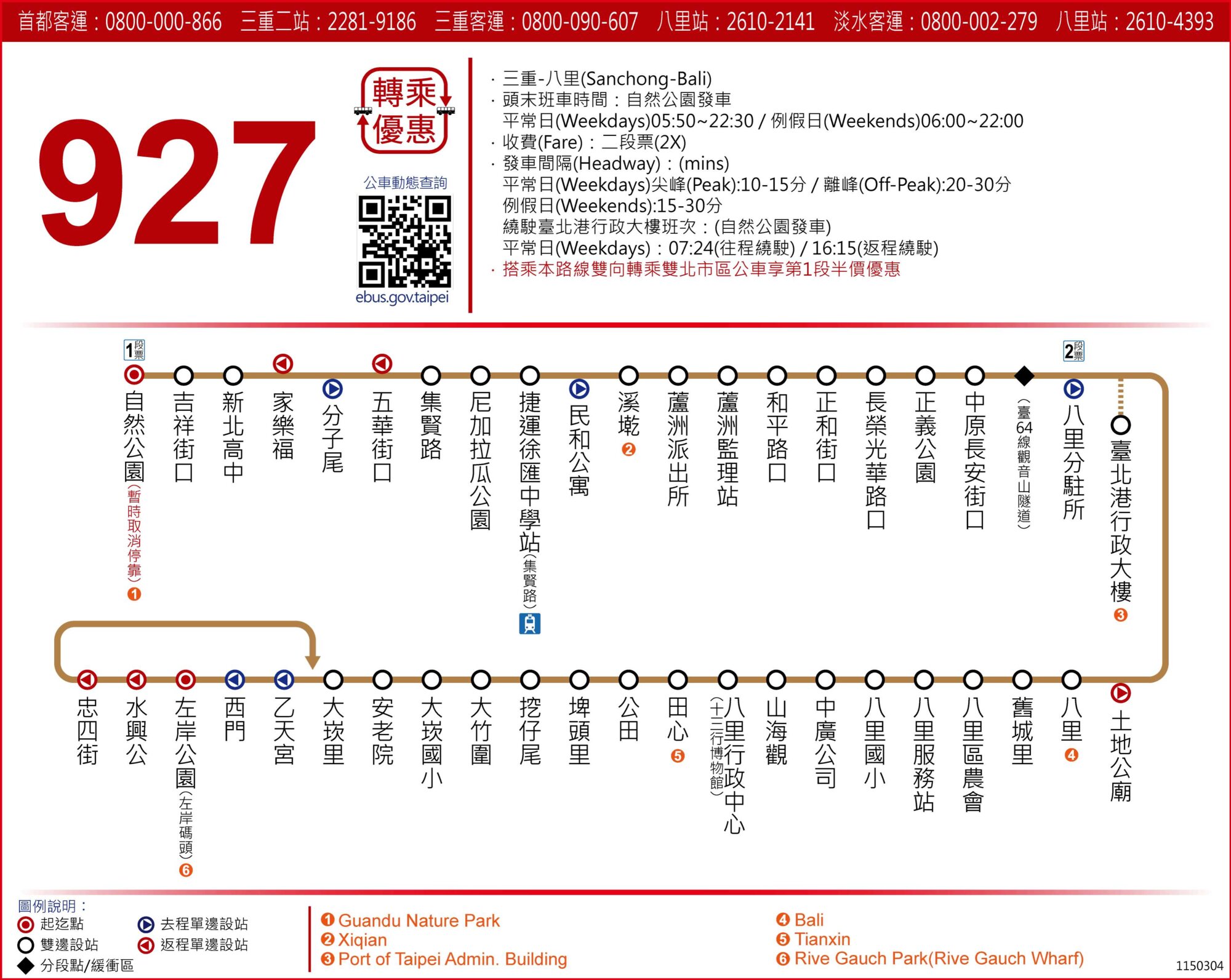 927經台北港公車路線圖-新北市公車