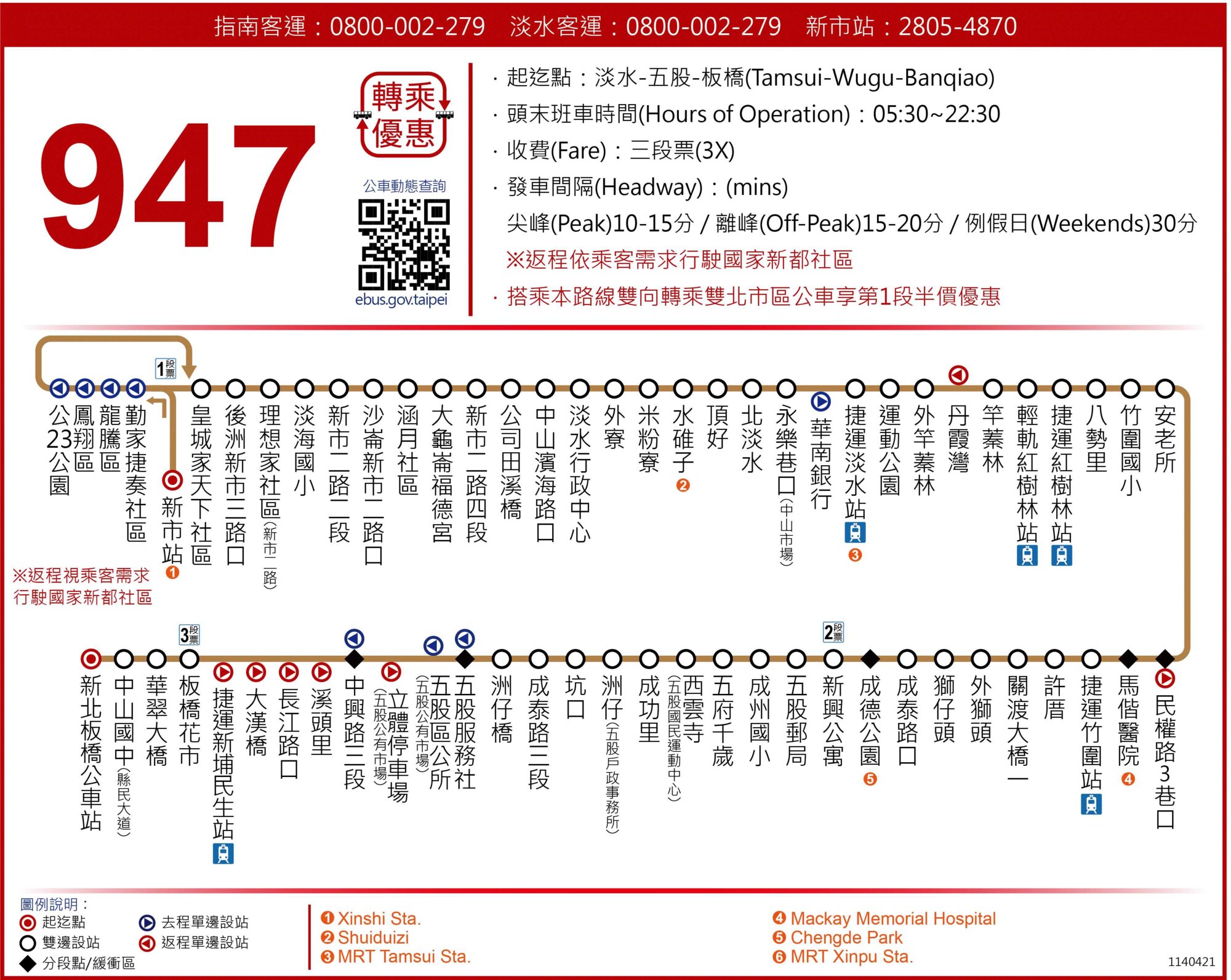 947公車路線圖-新北市公車