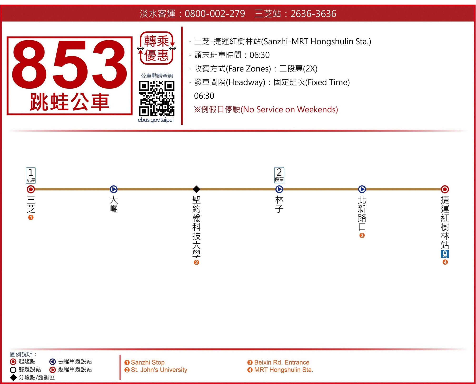 853跳蛙公車路線圖-新北市公車