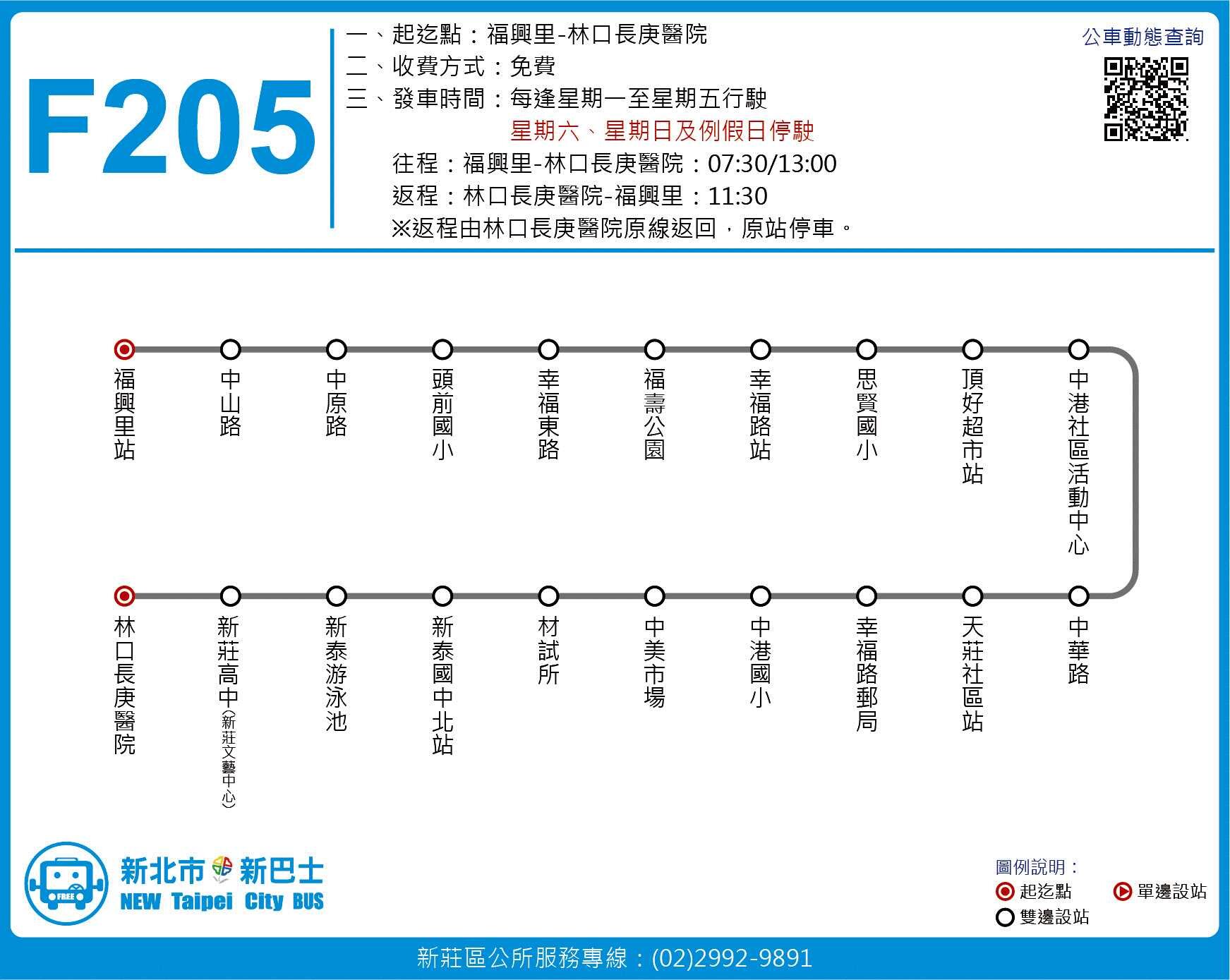 F205Bus Route Map-新北市 Bus
