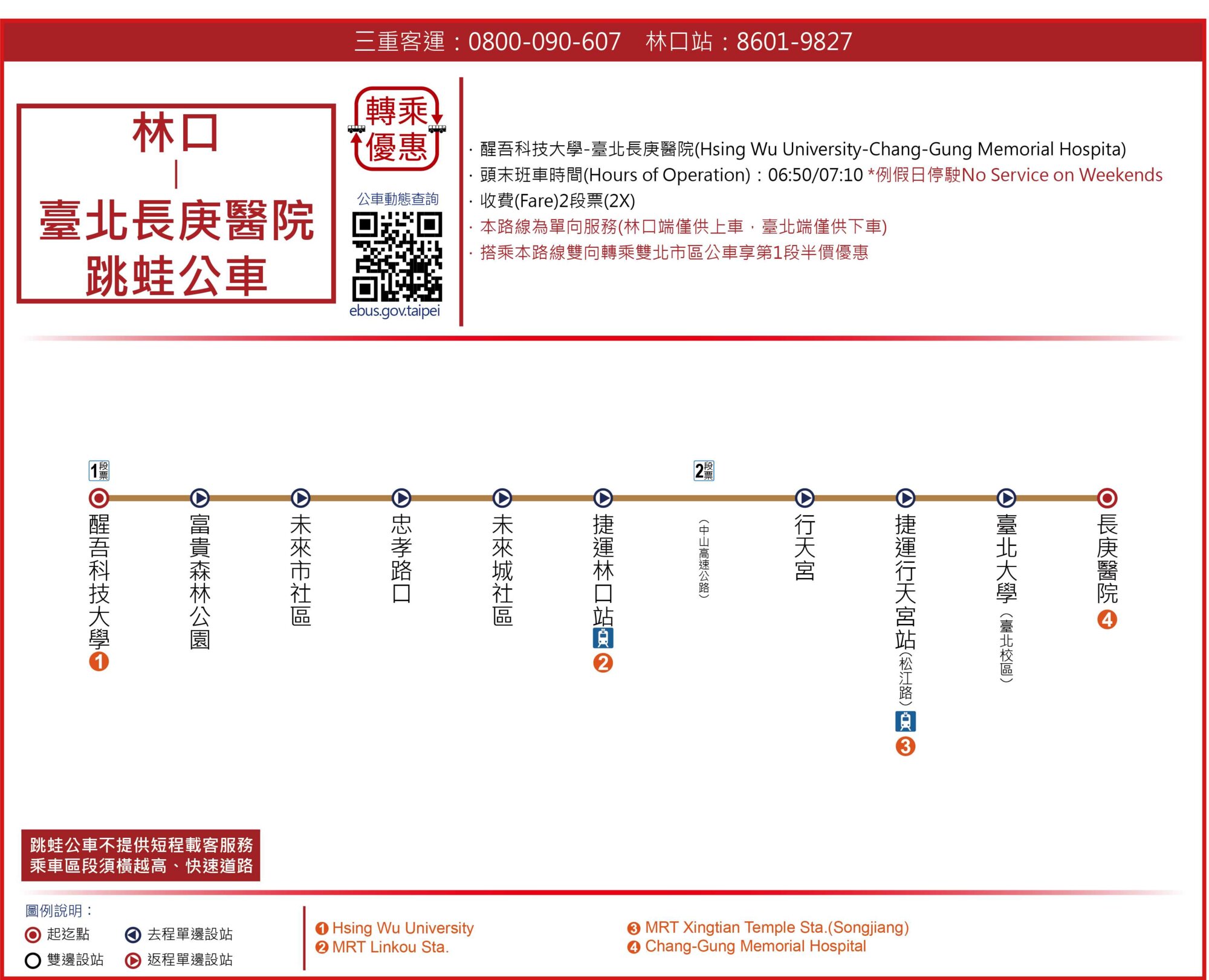 林口-臺北長庚醫院公車路線圖-新北市公車