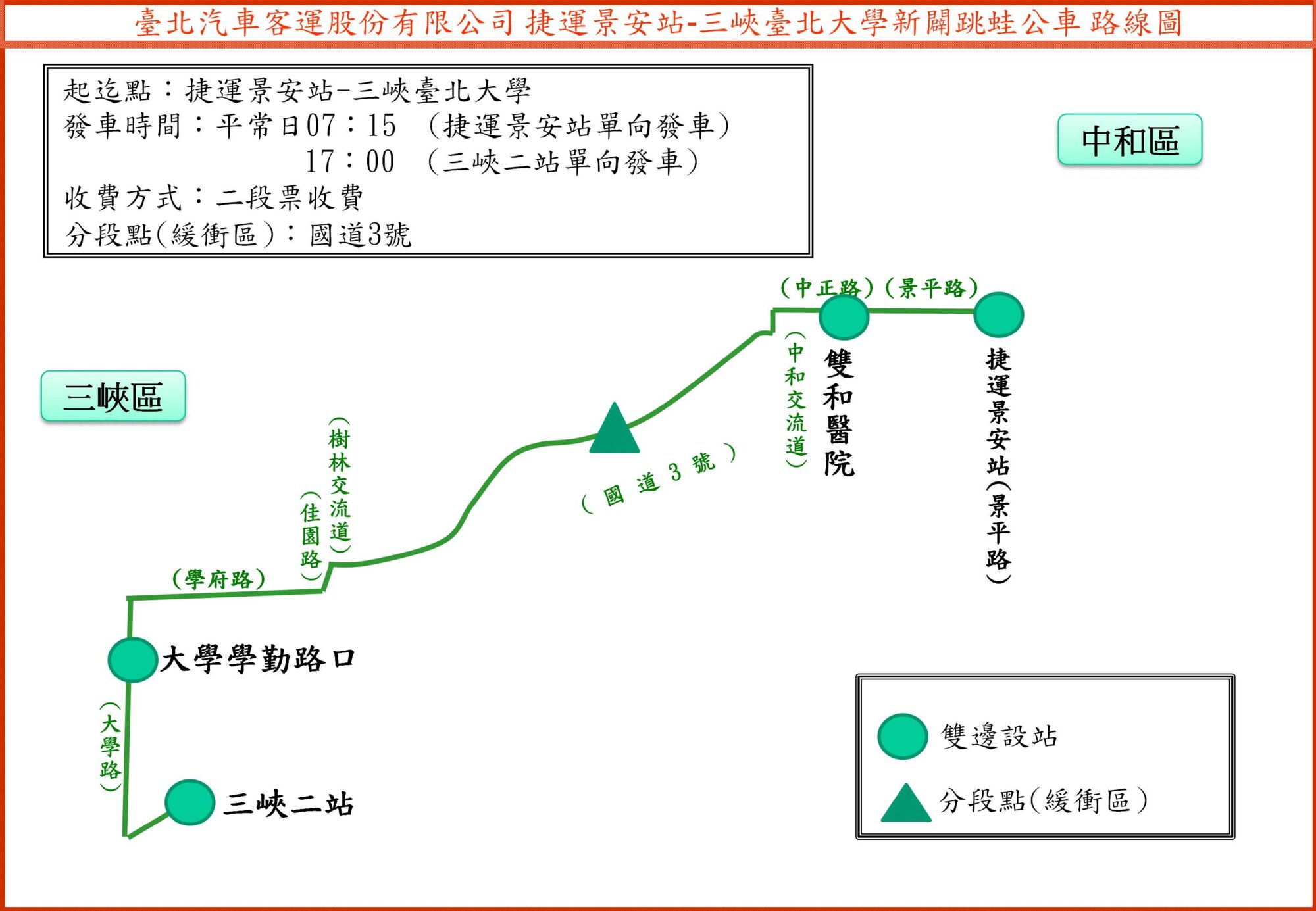 捷運景安站-三峽臺北大學公車路線圖-新北市公車