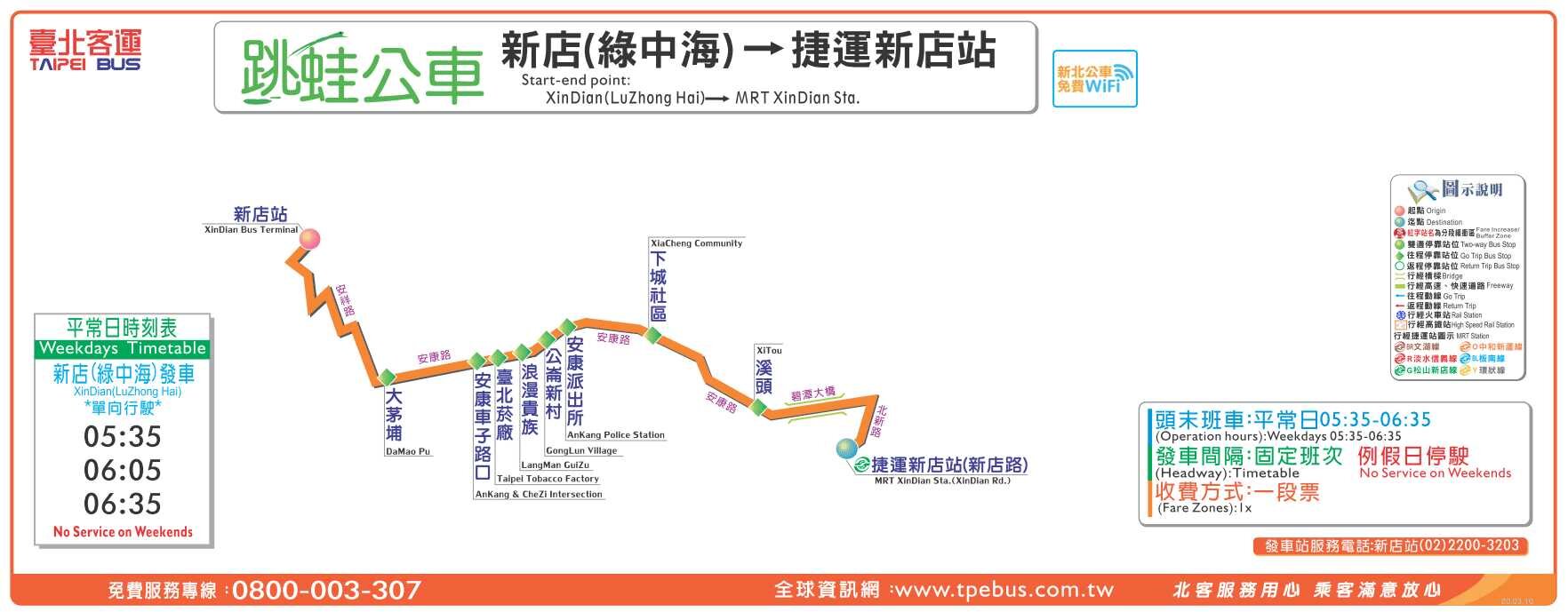 Green Villa-MRT Xindian stnBus Route Map-新北市 Bus