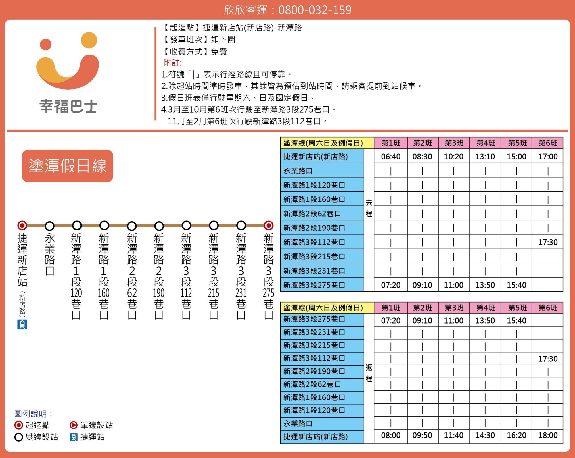 塗潭假日線公車路線圖-新北市公車