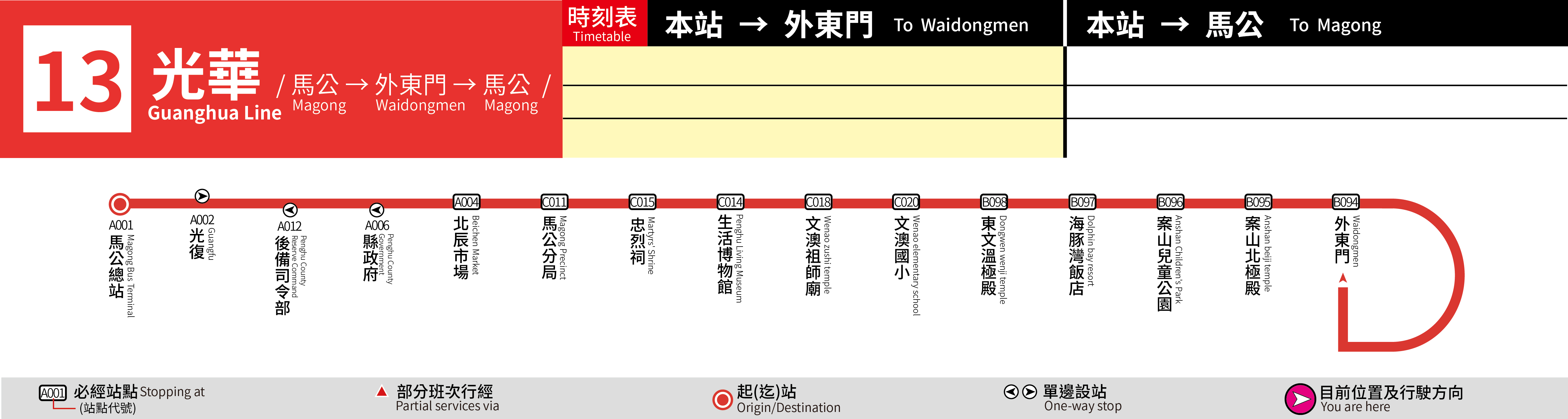 13公車路線圖-澎湖公車