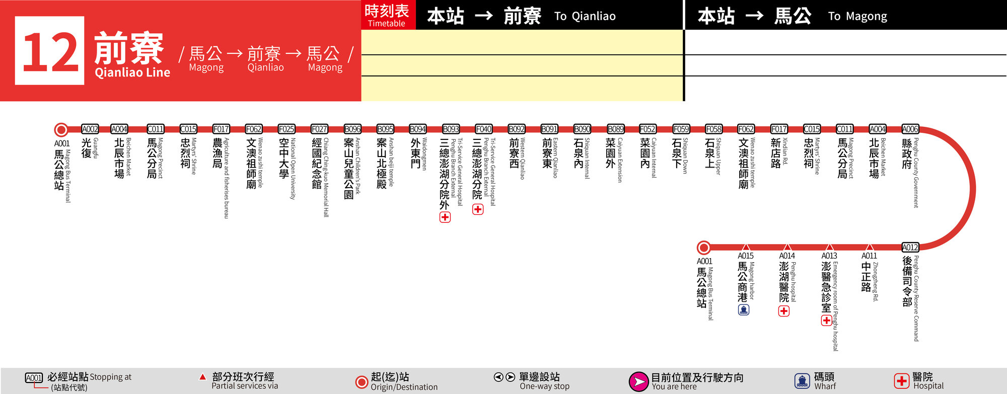 12公車路線圖-澎湖公車