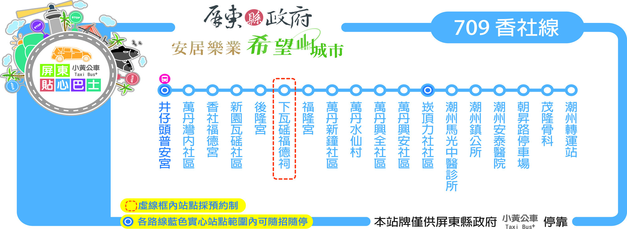 小黃公車709公車路線圖-屏東公車