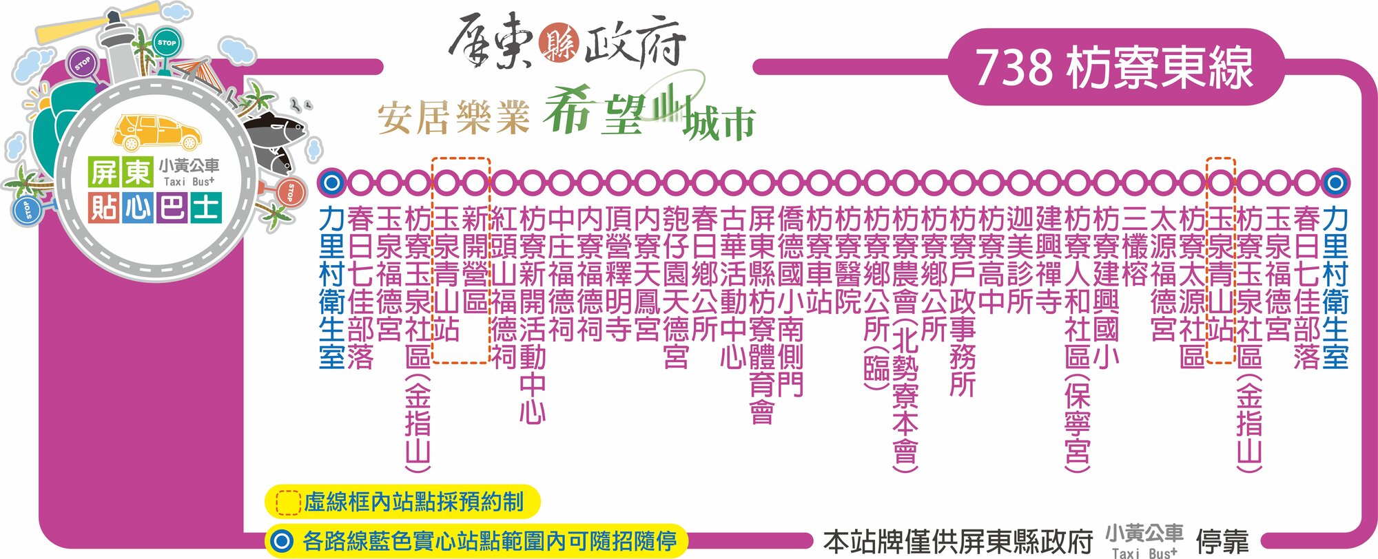 小黃公車738公車路線圖-屏東公車