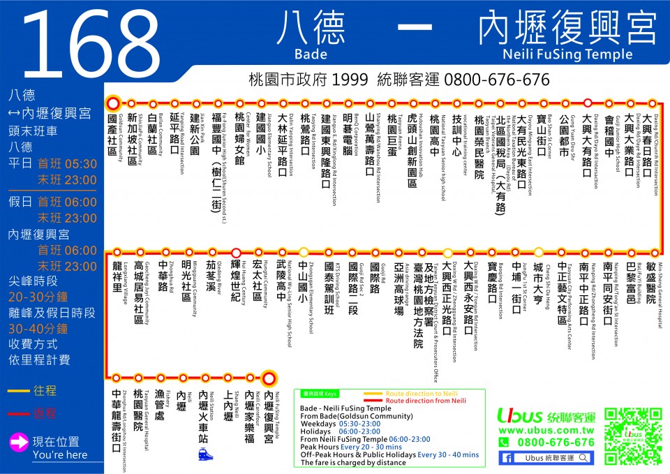 168公車路線圖-桃園公車