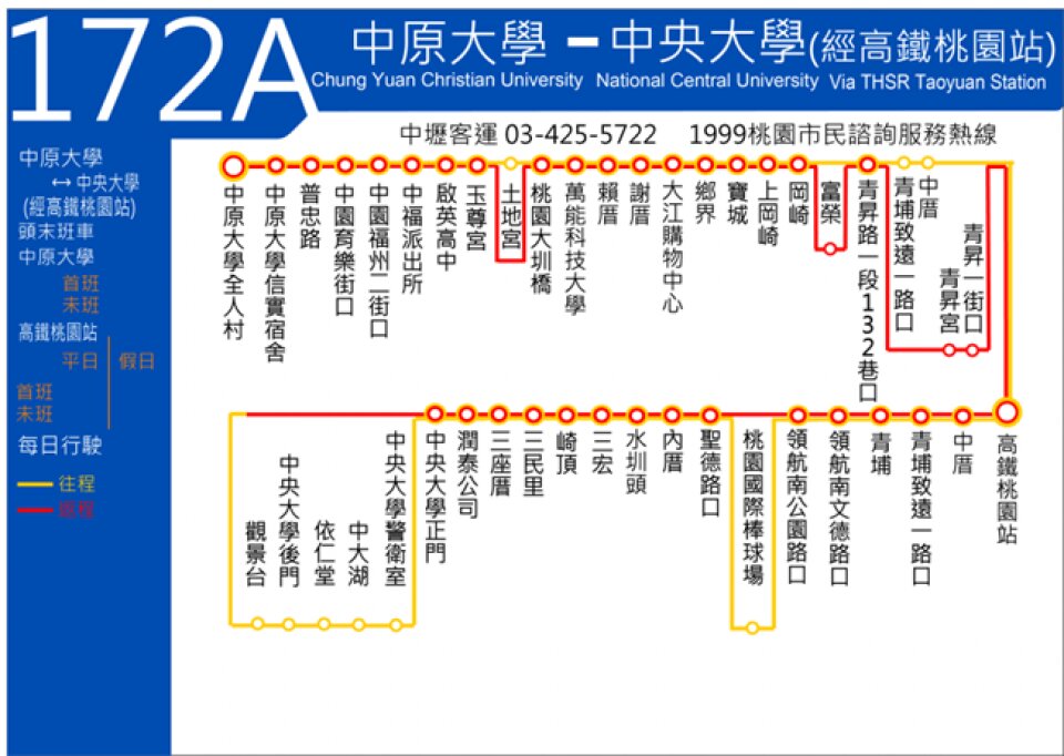 172A公車路線圖-桃園公車