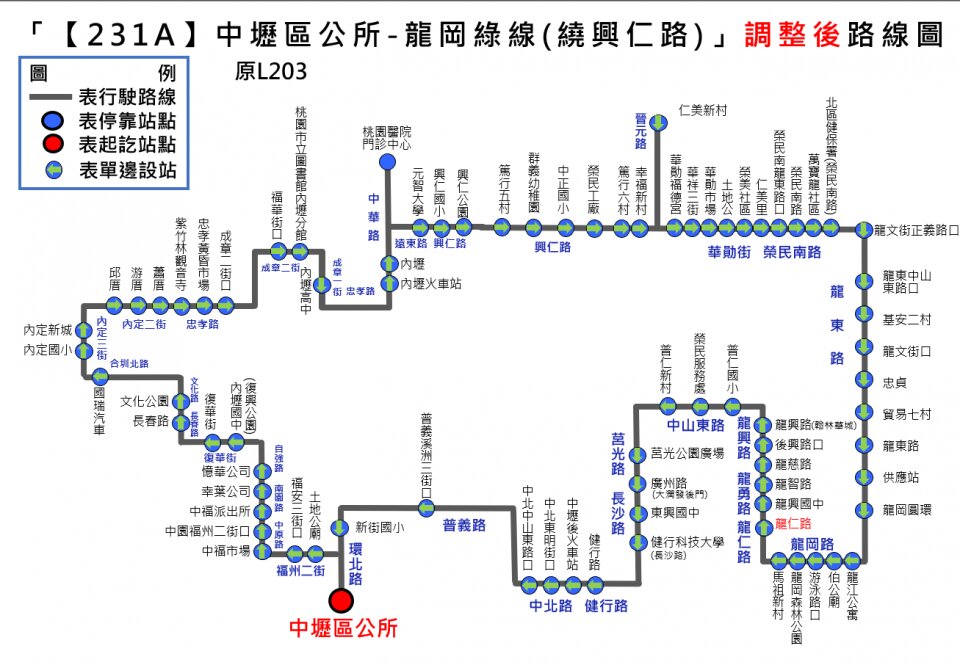 231A公車路線圖-桃園公車