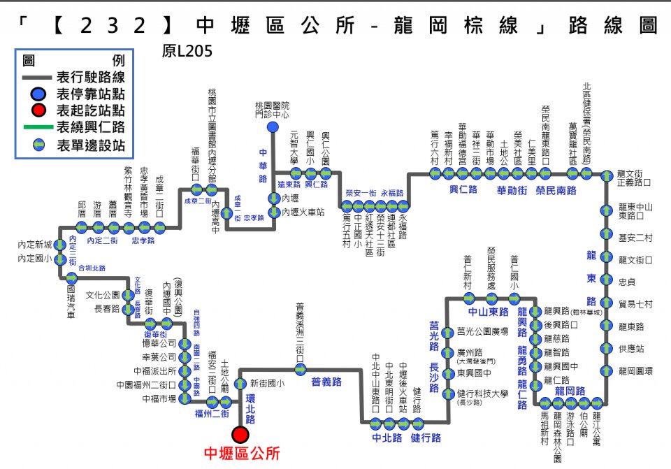 232公車路線圖-桃園公車