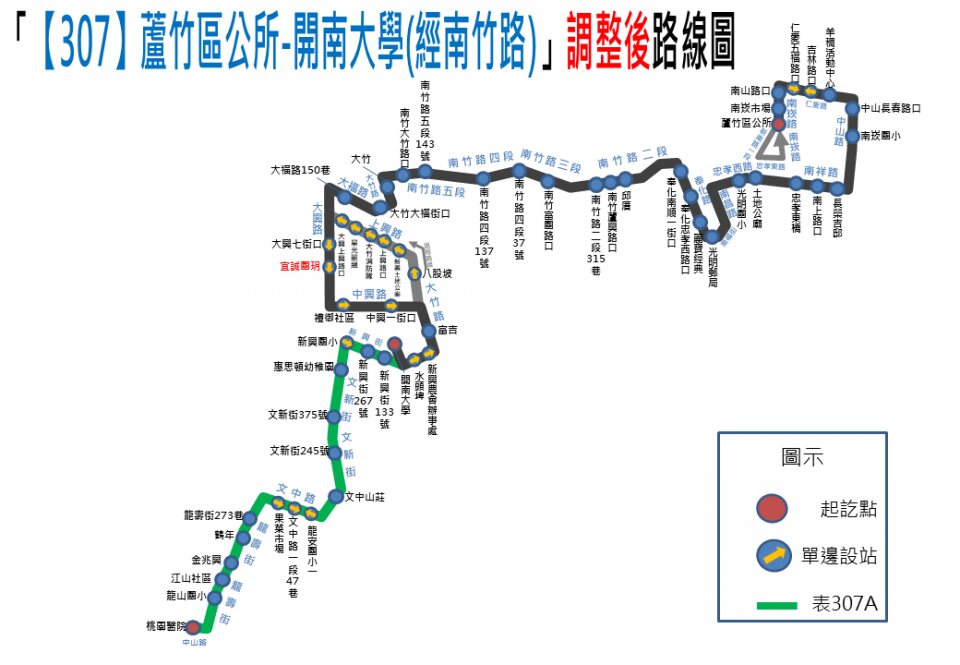 307A公車路線圖-桃園公車